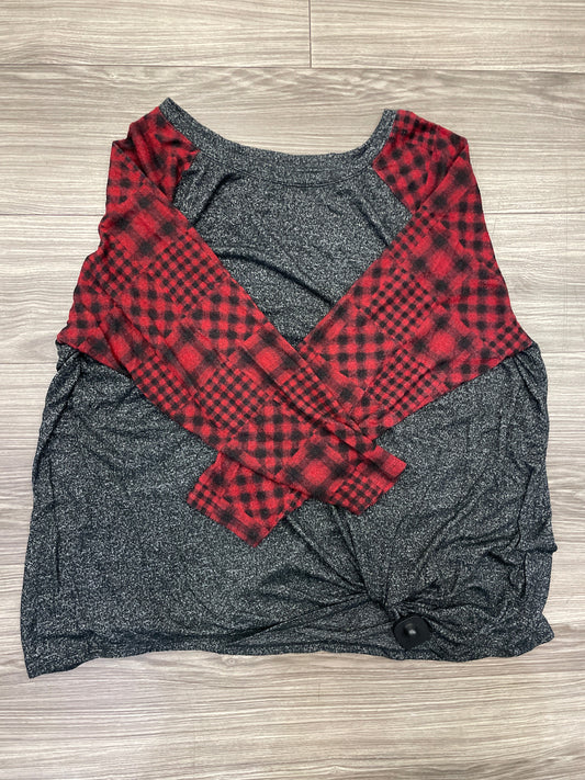 Top Long Sleeve By Maurices In Black & Red, Size: 3x