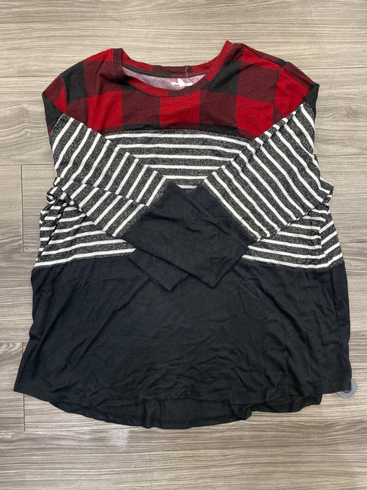 Top Long Sleeve By Maurices In Black & Red, Size: 3x