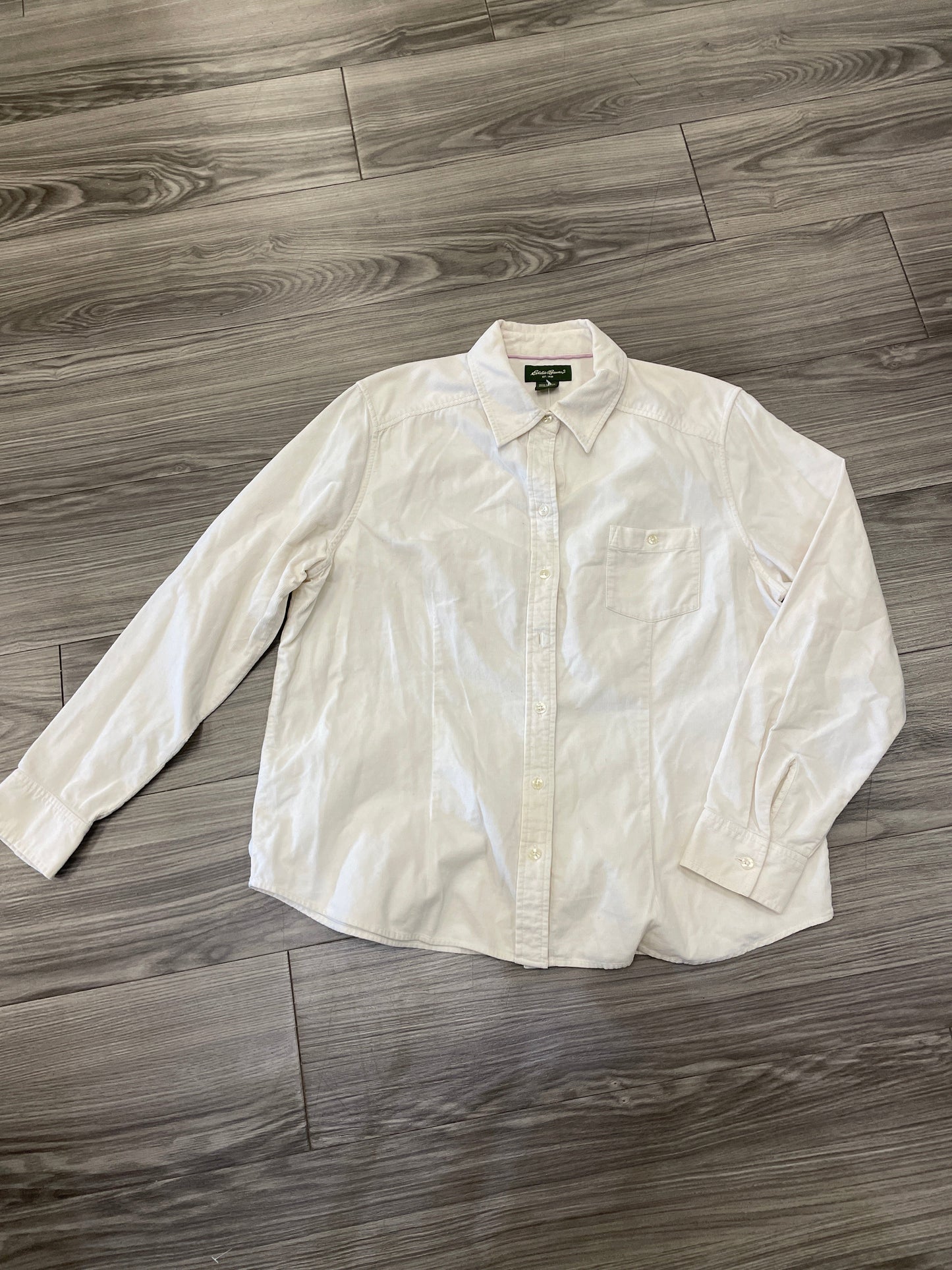 Top Long Sleeve By Eddie Bauer In Cream, Size: Xl