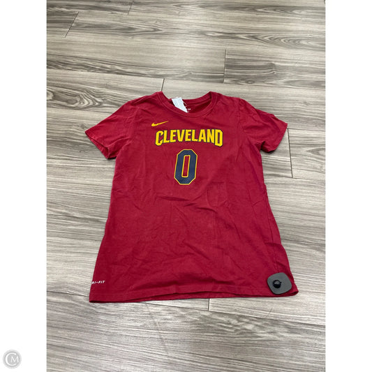 Athletic Top Short Sleeve By Nike In Maroon, Size: S