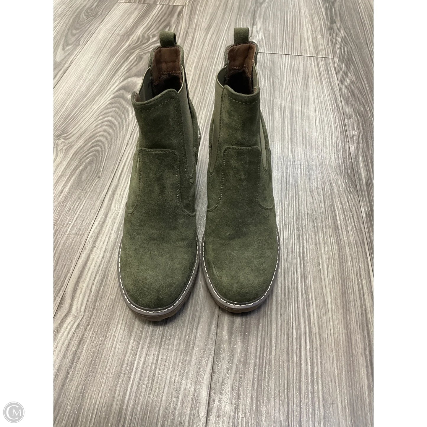 Boots Ankle Heels By Clothes Mentor In Green, Size: 10