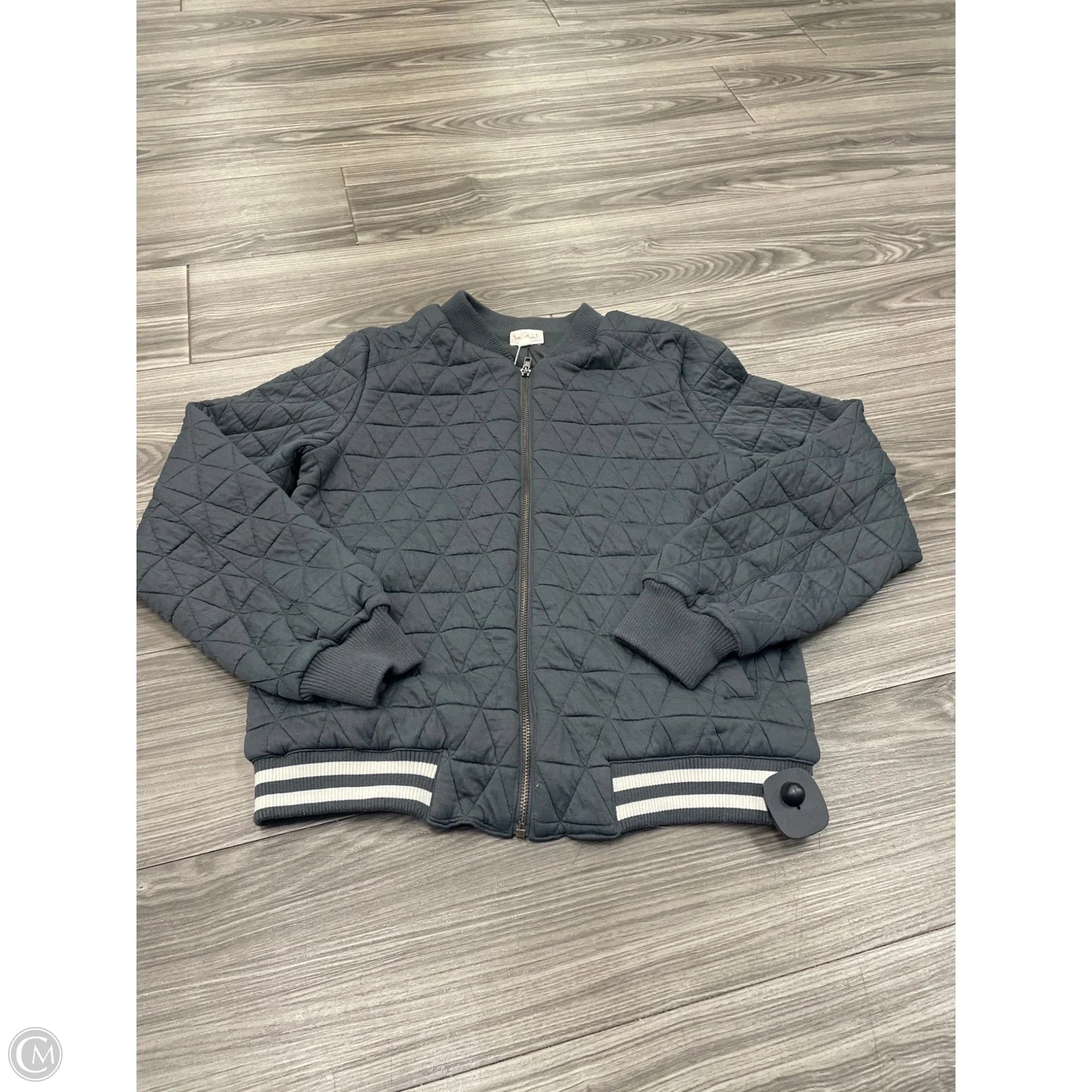 Jacket Puffer & Quilted By Hem & Thread In Grey, Size: S