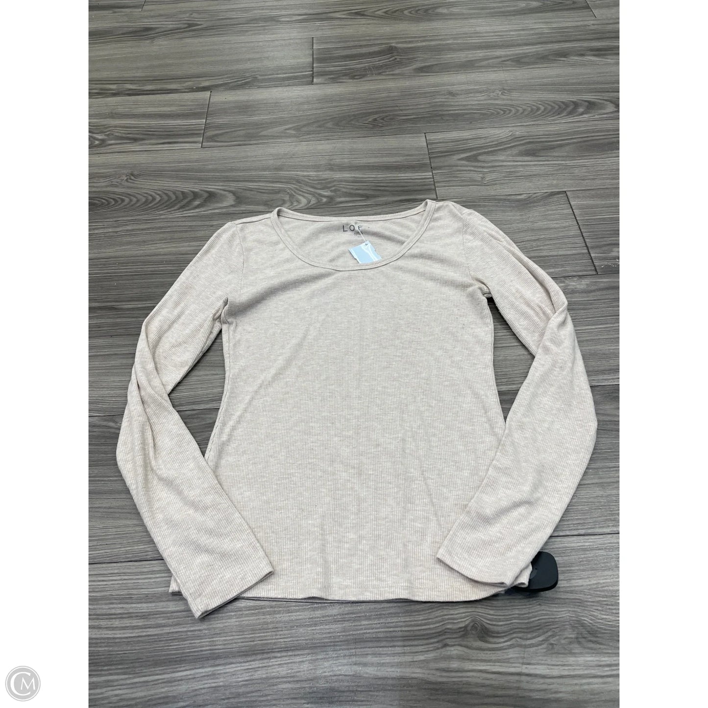 Top Long Sleeve Basic By Loft In Cream, Size: S