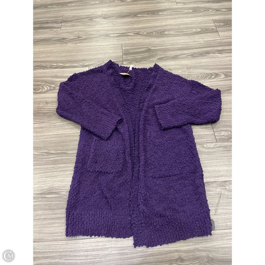 Cardigan By Zenana Outfitters In Purple, Size: Xl