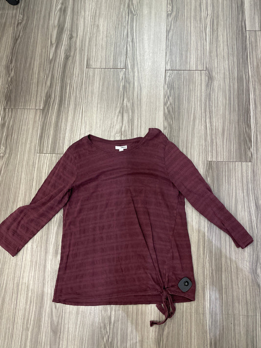 Top Long Sleeve By Sonoma In Red, Size: L