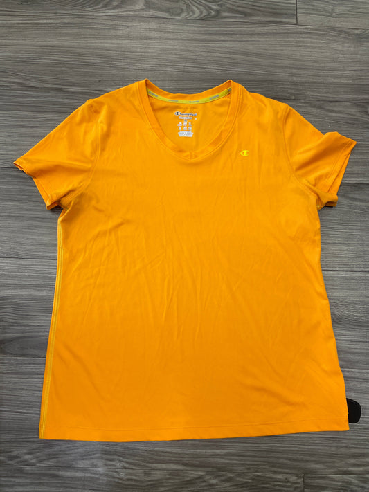 Athletic Top Short Sleeve By Champion In Orange, Size: Xl