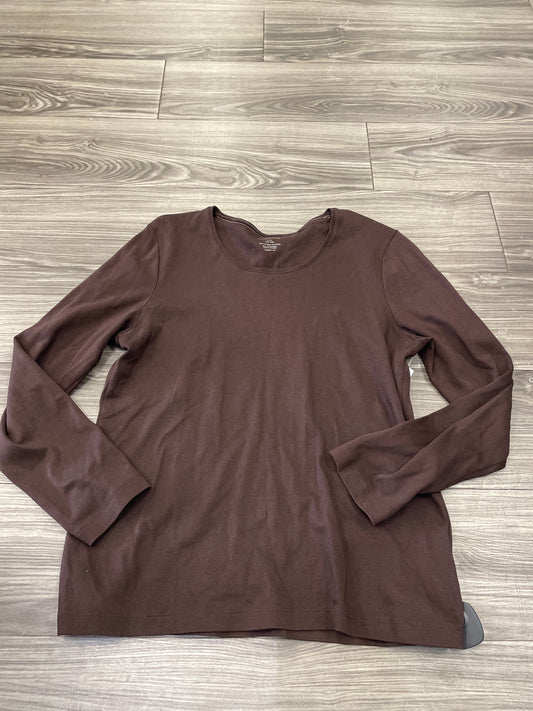 Top Long Sleeve By White Stag In Brown, Size: L