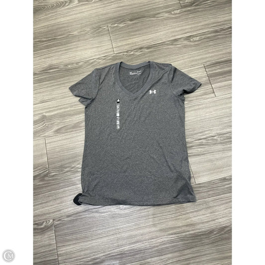 Athletic Top Short Sleeve By Under Armour In Grey, Size: M