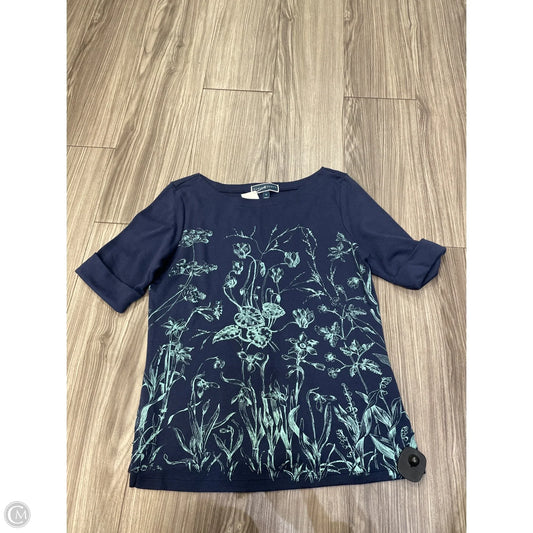 Top Short Sleeve By Karen Scott In Navy, Size: M