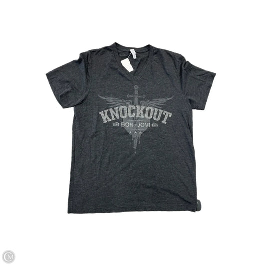 Top Short Sleeve By Bella + Canvas In Grey, Size: L