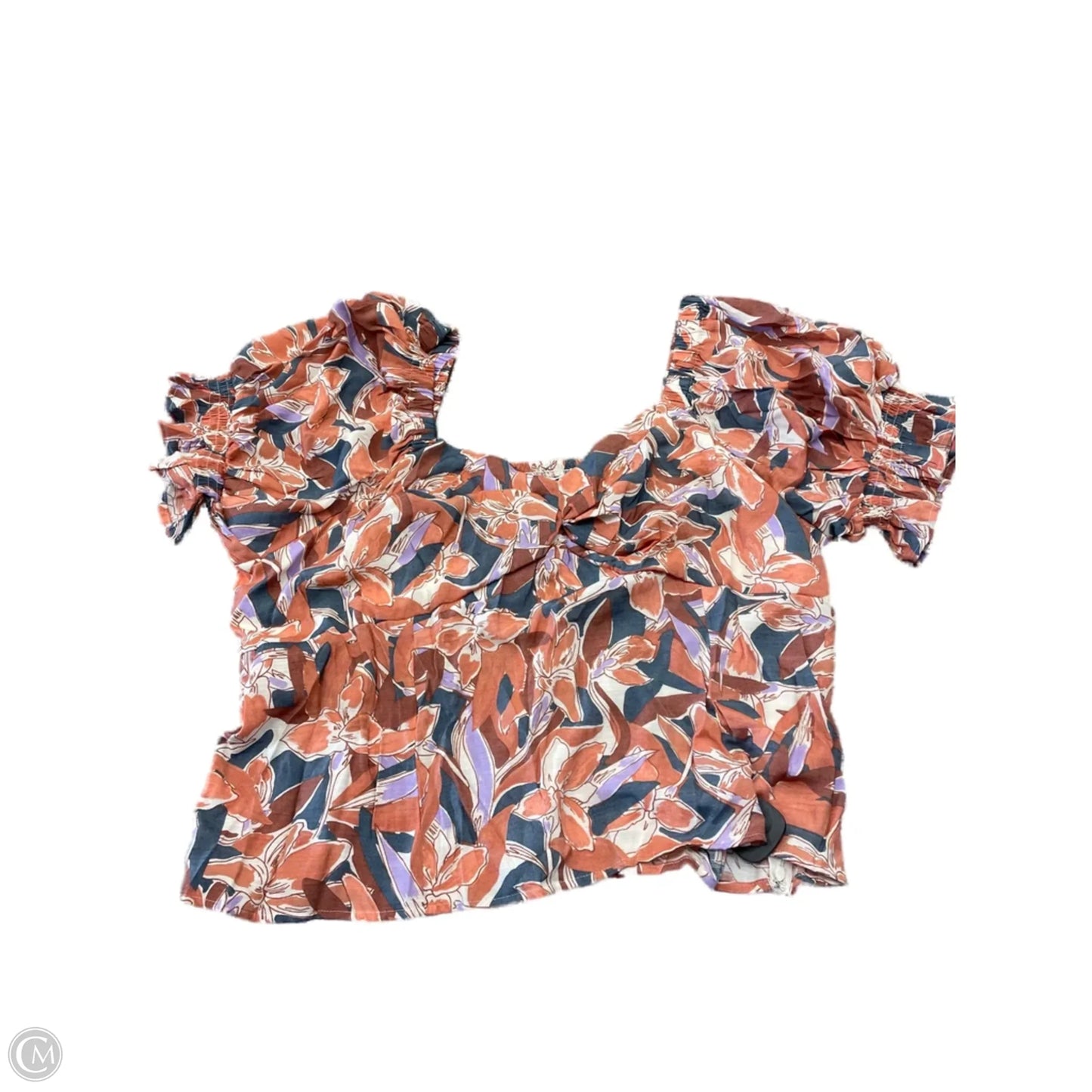 Top Short Sleeve By Nine West In Floral Print, Size: 3x