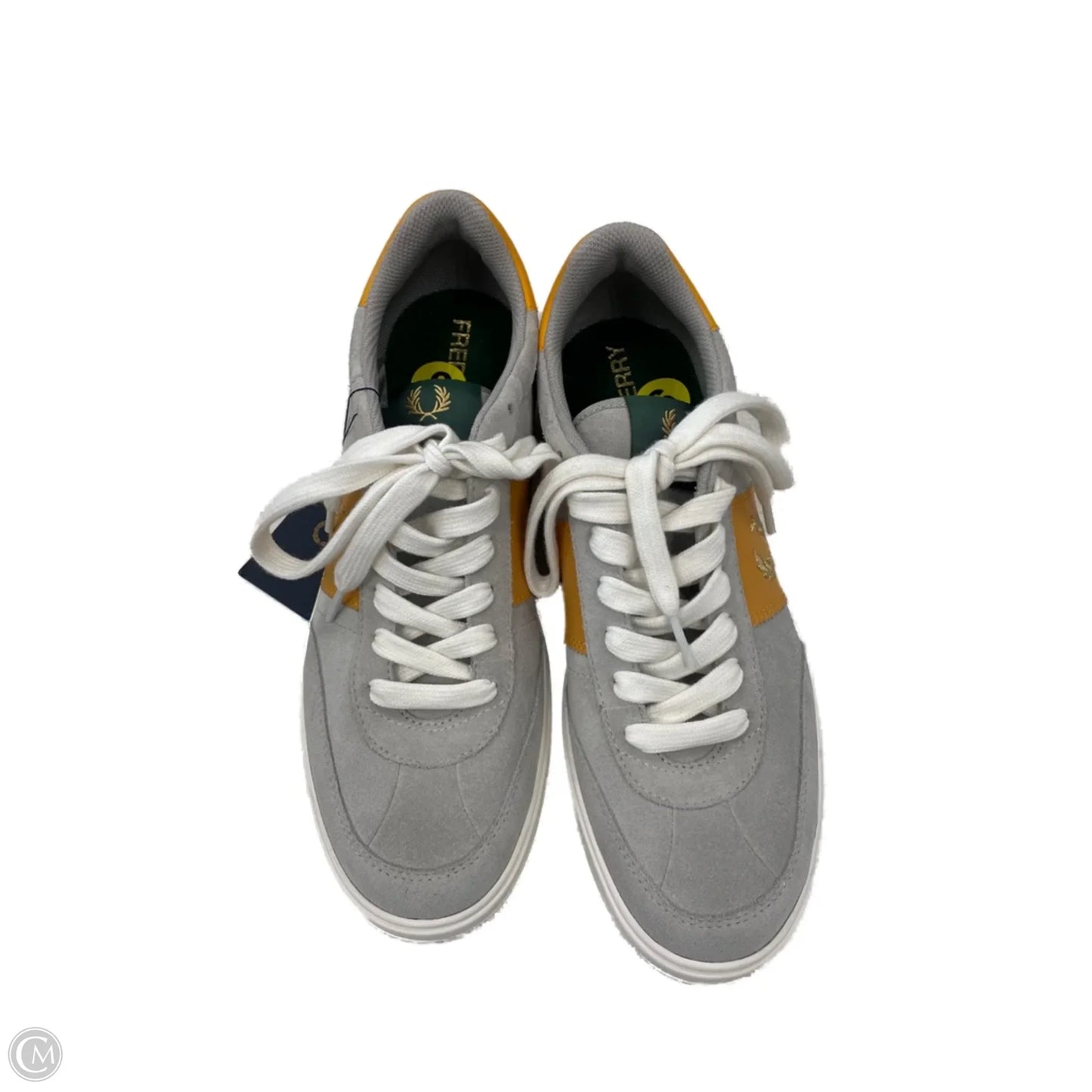 Shoes Sneakers By Cmc In Grey & Yellow, Size: 9