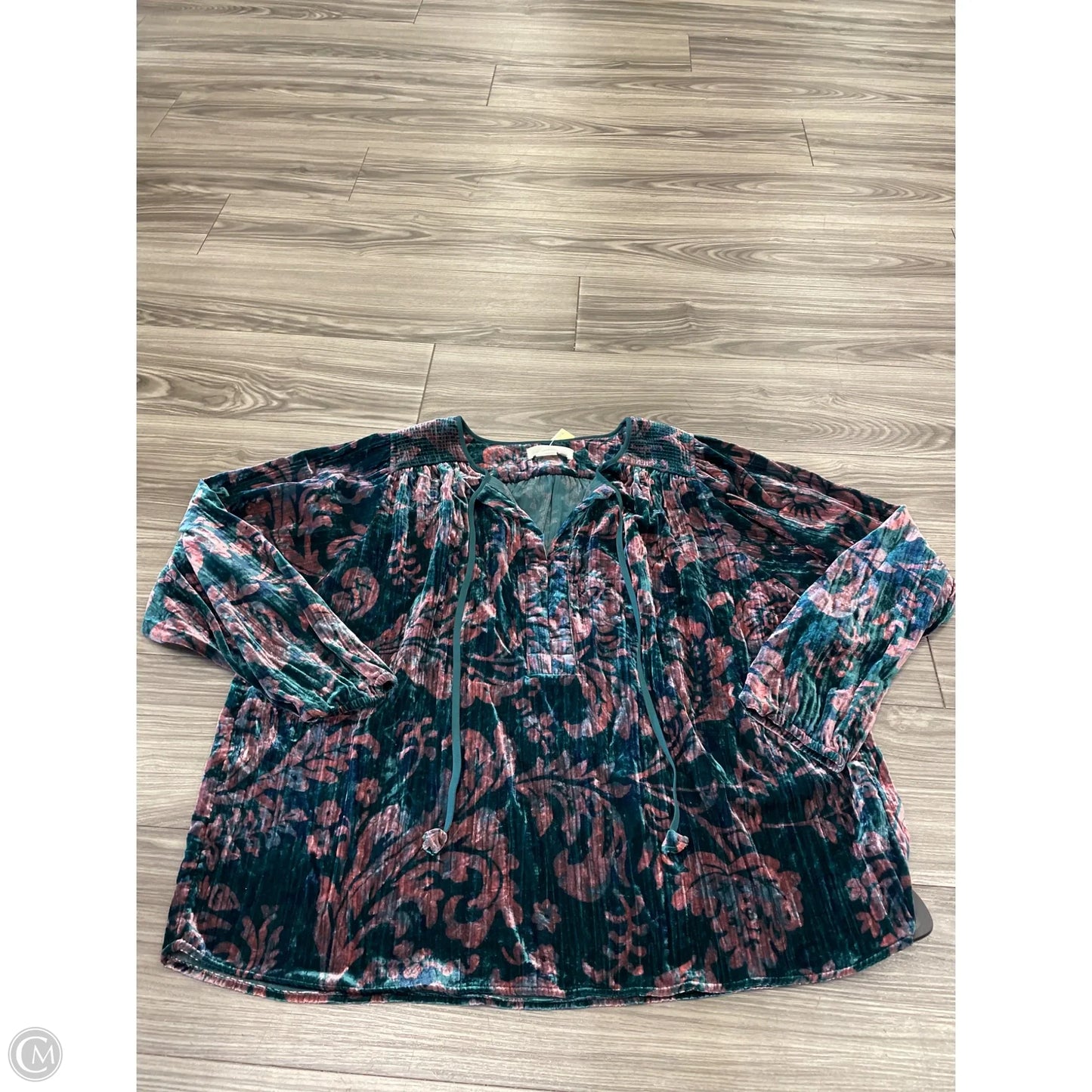 Top Long Sleeve By Anthropologie In Floral Print, Size: L