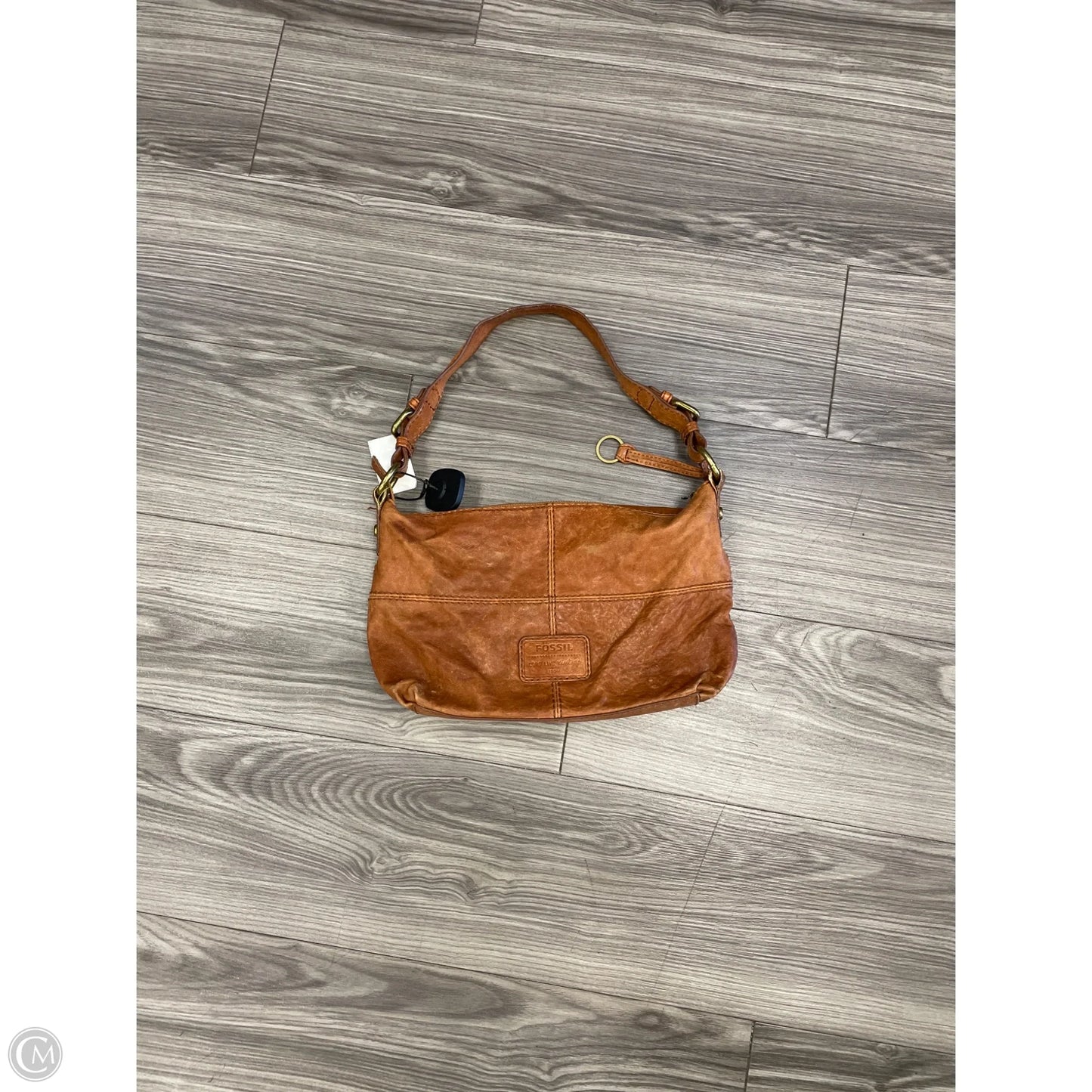 Handbag Leather By Fossil, Size: Medium