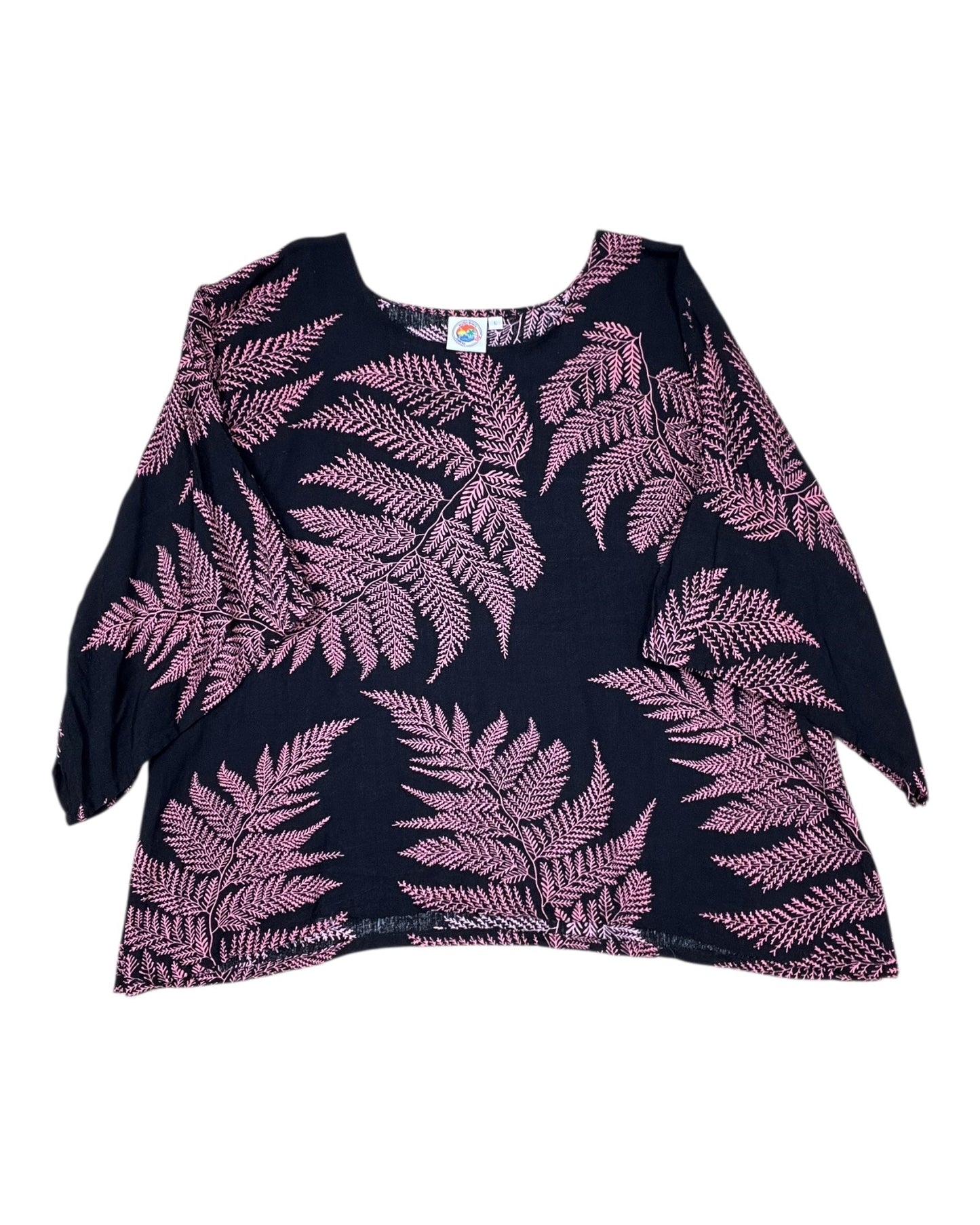Top Ss By Clothes Mentor In Black & Pink, Size:L