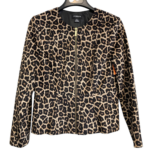 Blazer By Liz Claiborne In Animal Print, Size:M