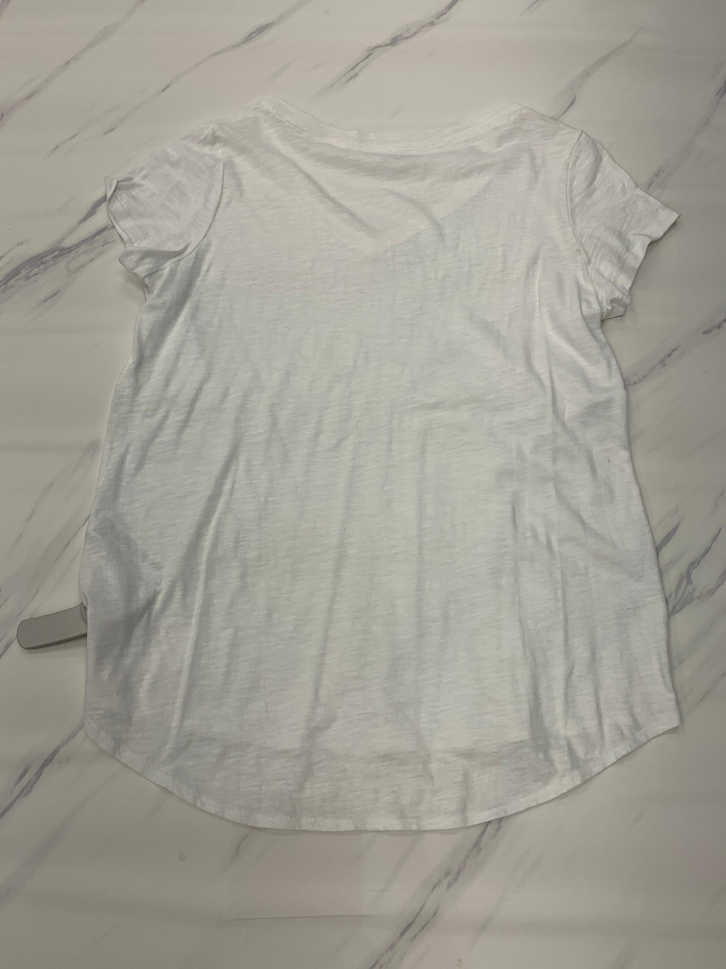 White Top Short Sleeve Designer Eileen Fisher, Size S