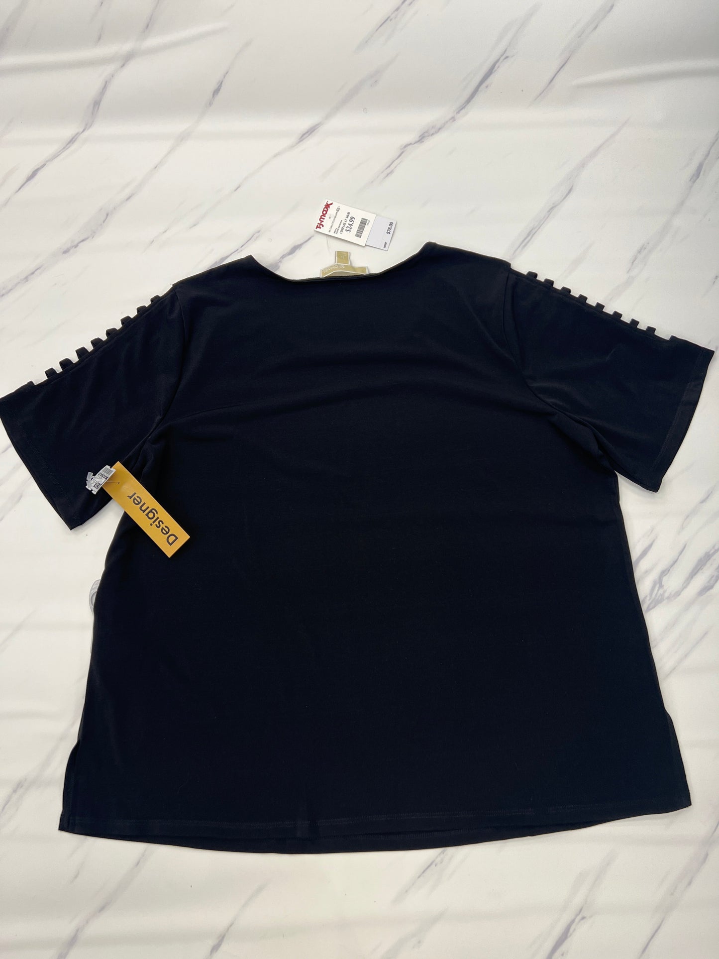 Black Top Short Sleeve Designer Michael By Michael Kors, Size 2x