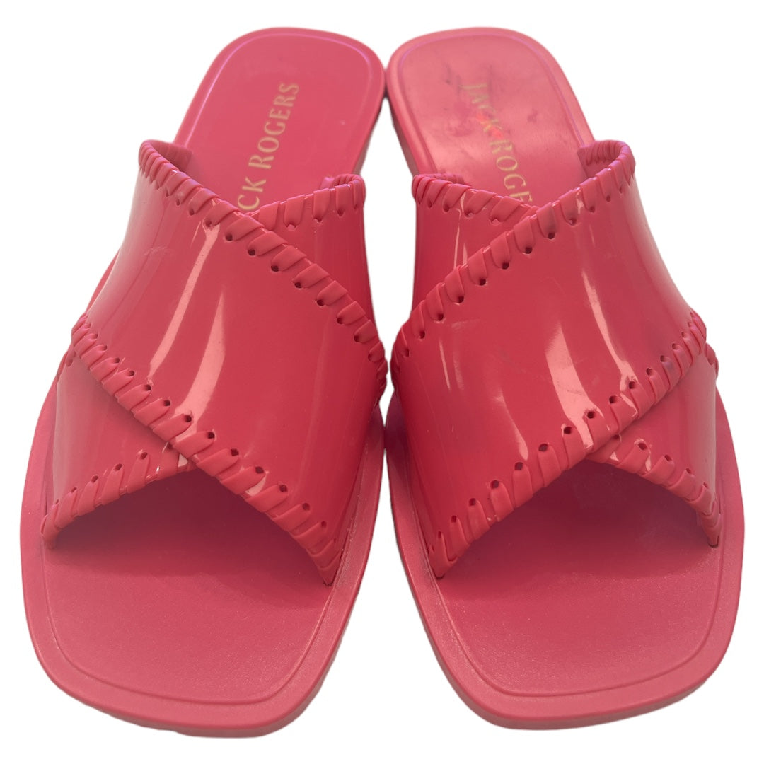 Pink Sandals Flats Jack Rogers, Size 6