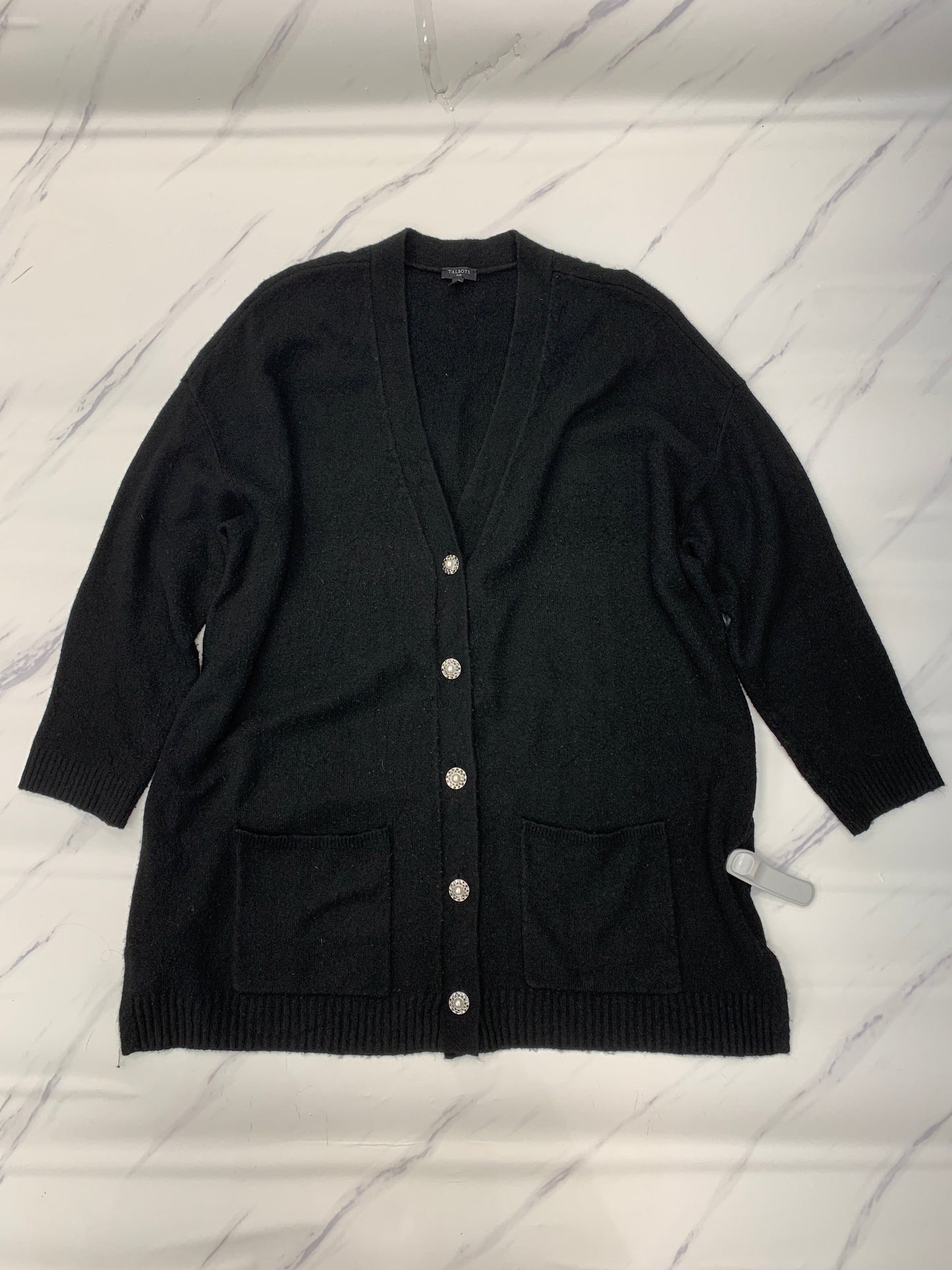 Sweater Cardigan By Talbots In Black, Size: 2x