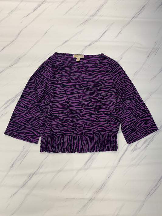 Top 3/4 Sleeve By Michael By Michael Kors In Purple, Size: M