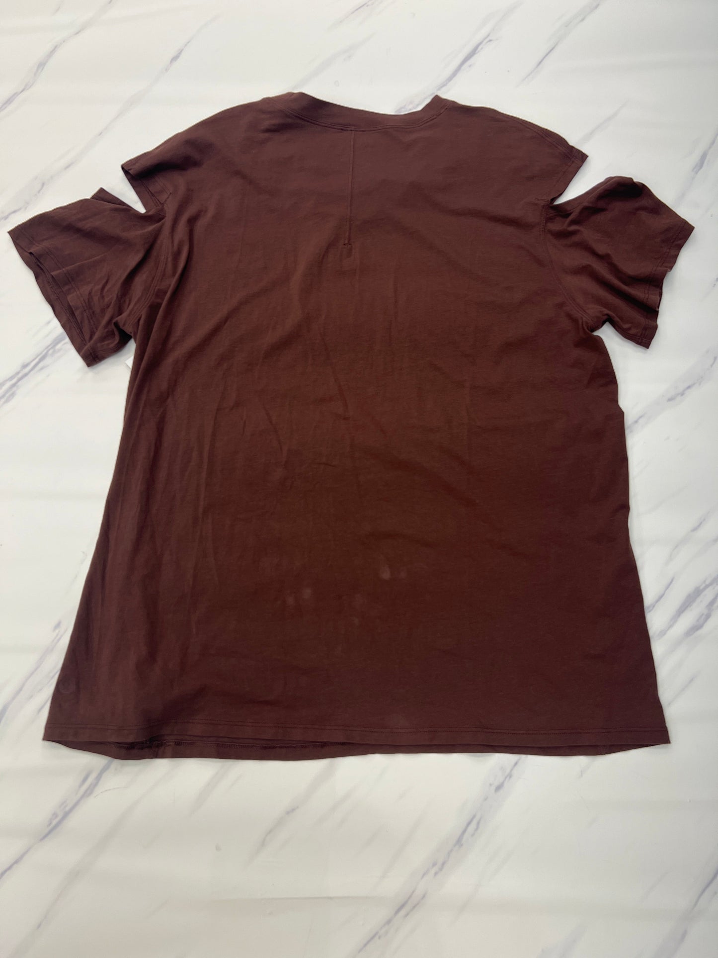 Athletic Top Short Sleeve By Lululemon In Brown, Size: Xl