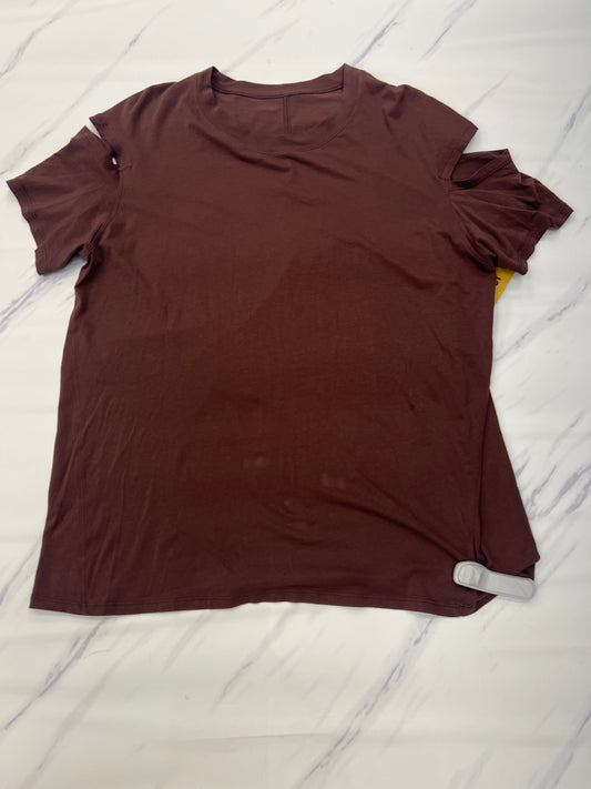 Athletic Top Short Sleeve By Lululemon In Brown, Size: Xl