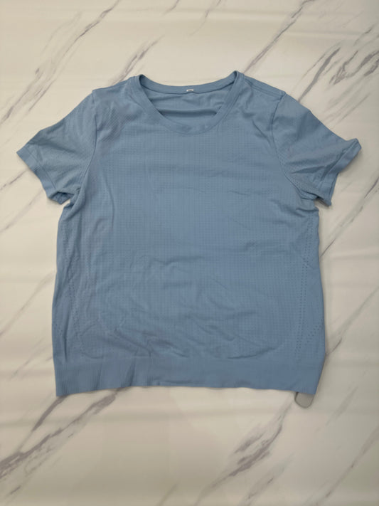 Athletic Top Short Sleeve By Athleta In Blue, Size: L