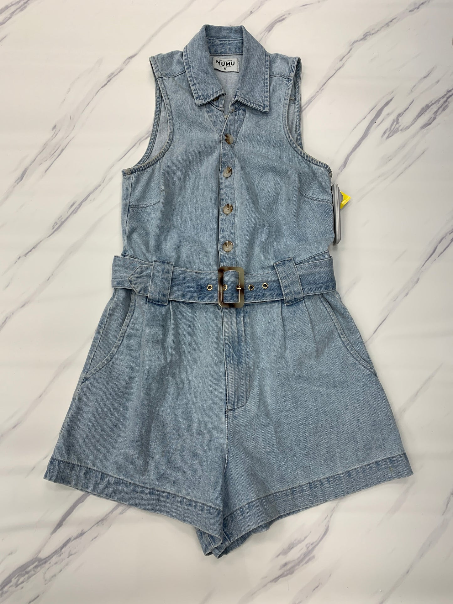 Romper By Mumu In Blue Denim, Size: S