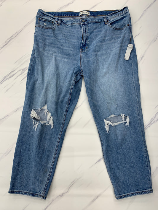 Jeans Straight By Abercrombie And Fitch In Blue Denim, Size: 20