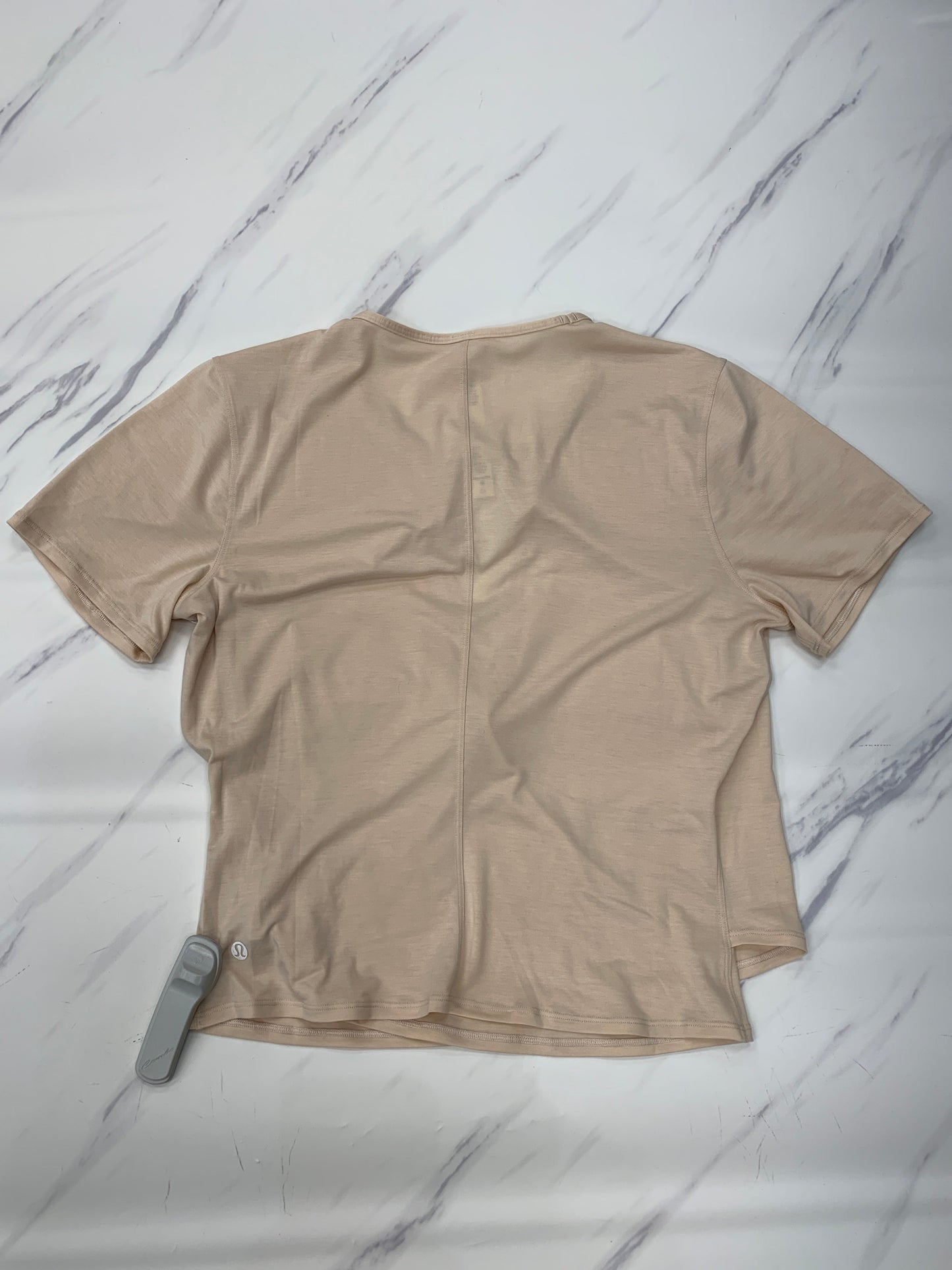 Athletic Top Short Sleeve By Lululemon In Tan, Size: 12