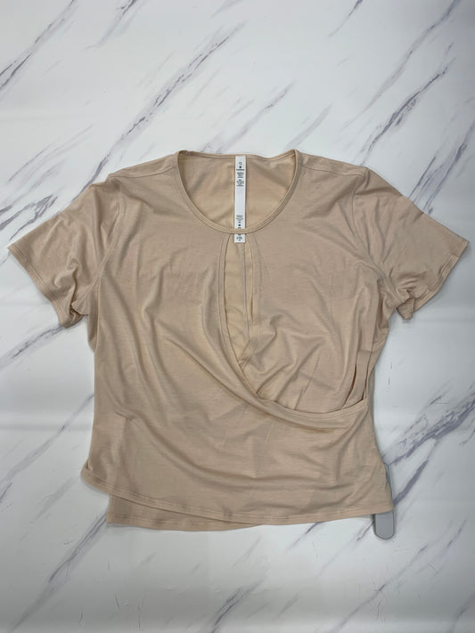 Athletic Top Short Sleeve By Lululemon In Tan, Size: 12