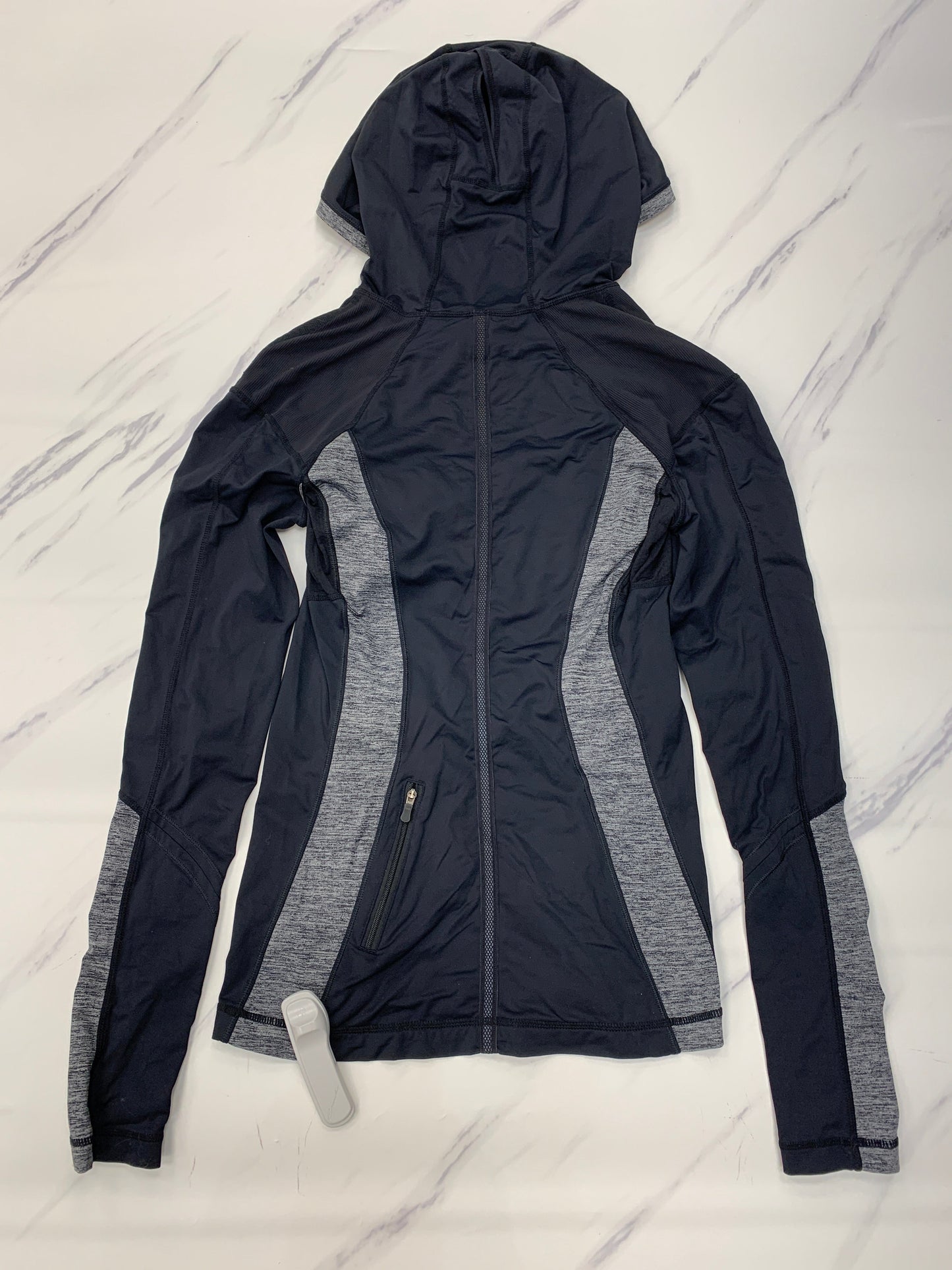 Athletic Top Long Sleeve Hoodie By Lululemon In Black, Size: 6