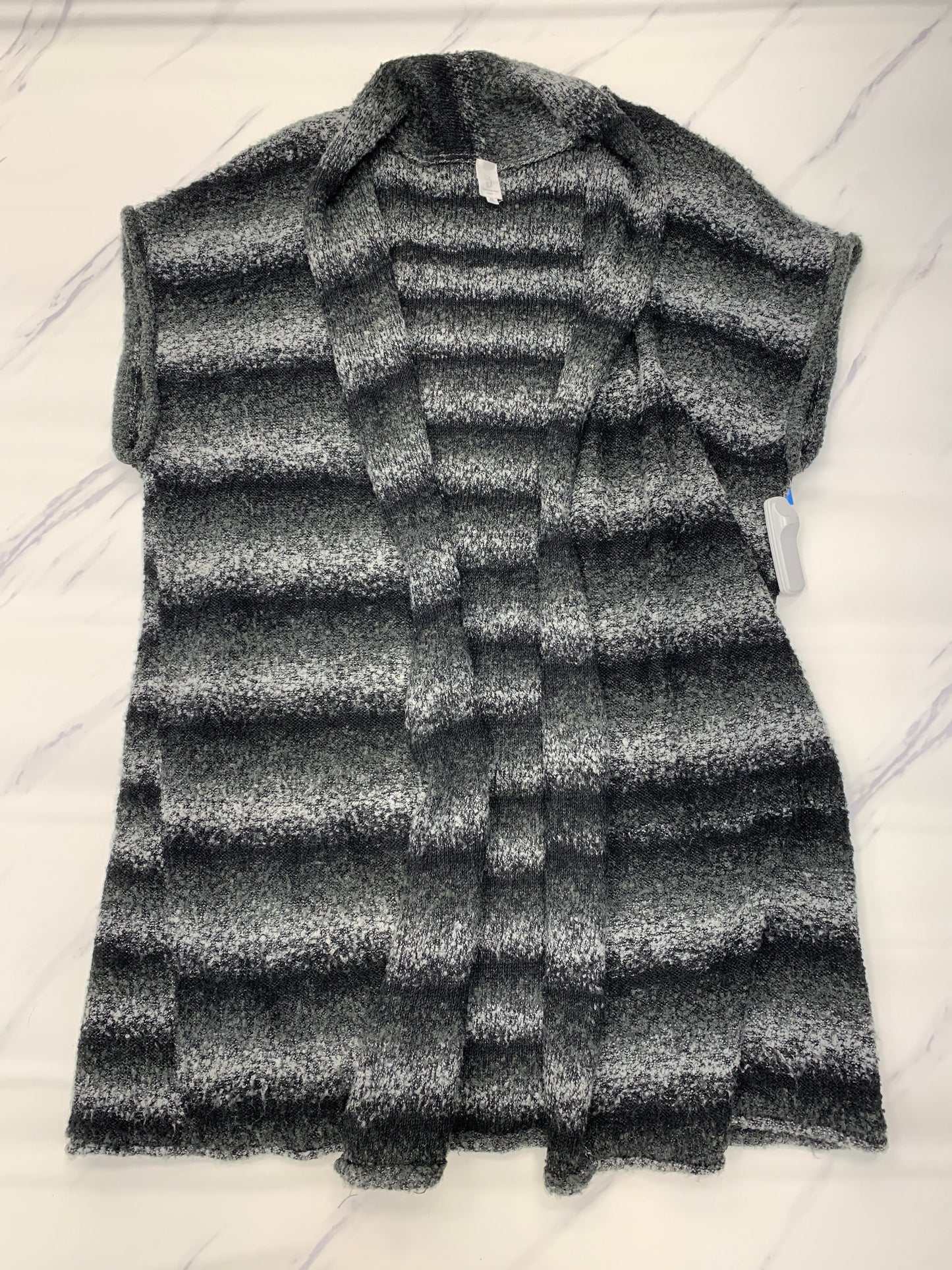 Sweater Cardigan By Jones New York In Black & Grey, Size: 2x