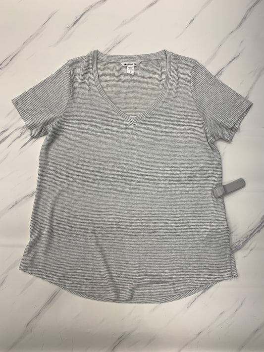 Athletic Top Short Sleeve By Athleta In Grey, Size: L