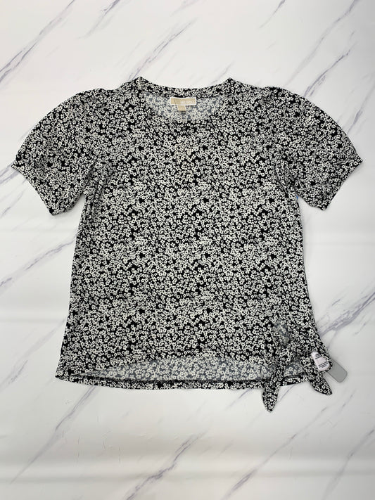 Top Short Sleeve Basic By Michael By Michael Kors In Black & White, Size: L