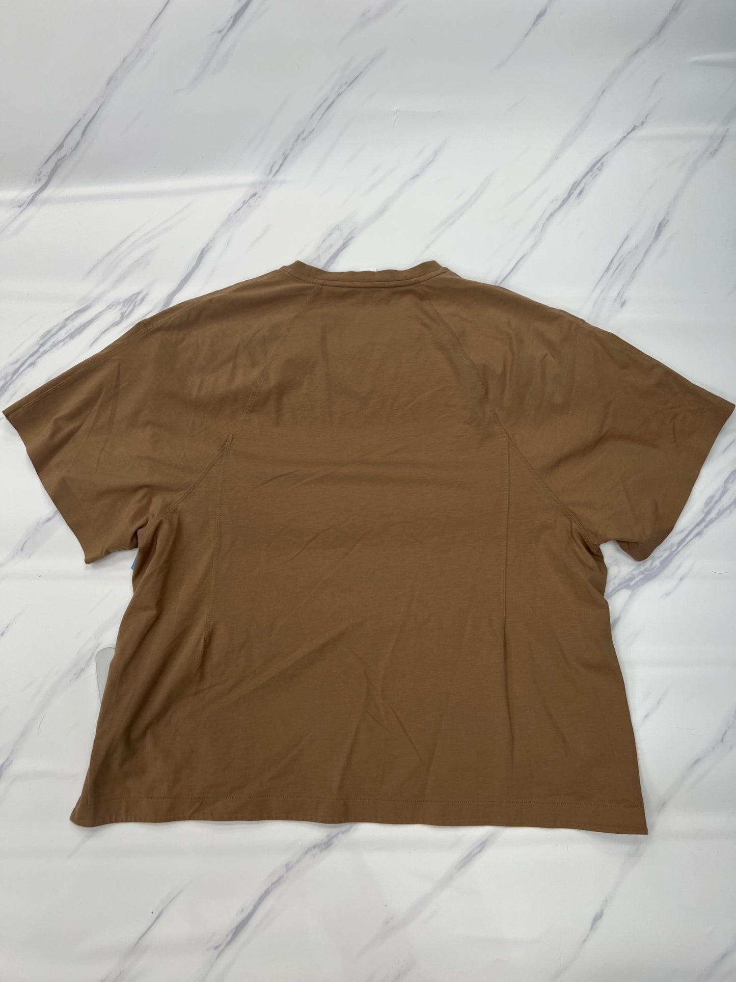 Athletic Top Short Sleeve By Athleta In Tan, Size: L