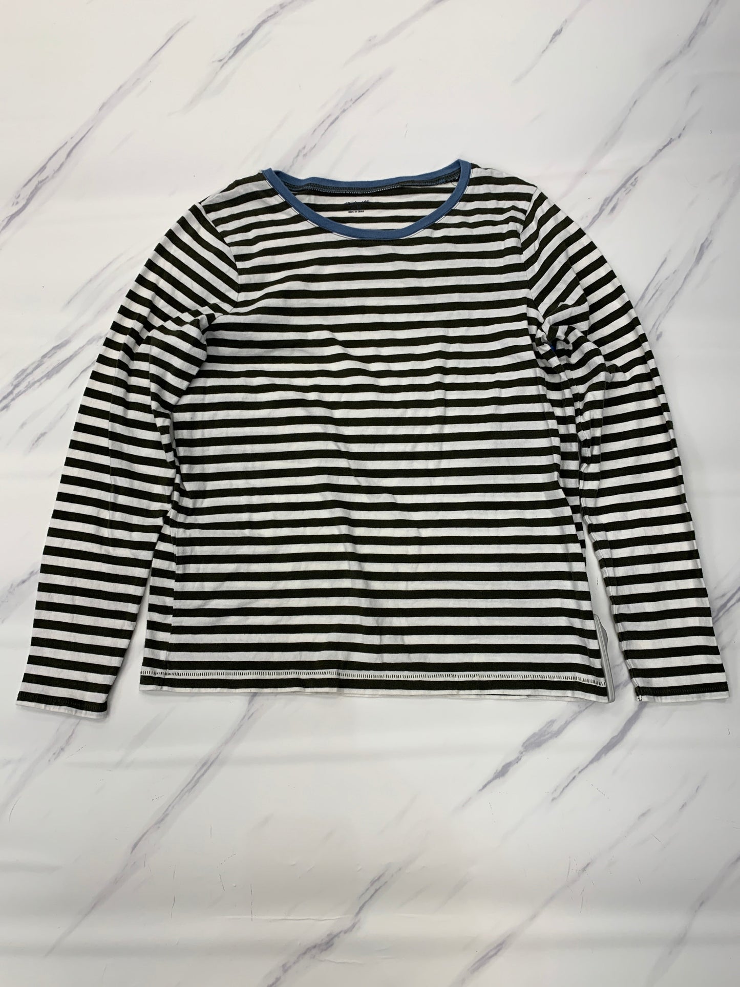 Top Long Sleeve Basic By Madewell In Striped Pattern, Size: M