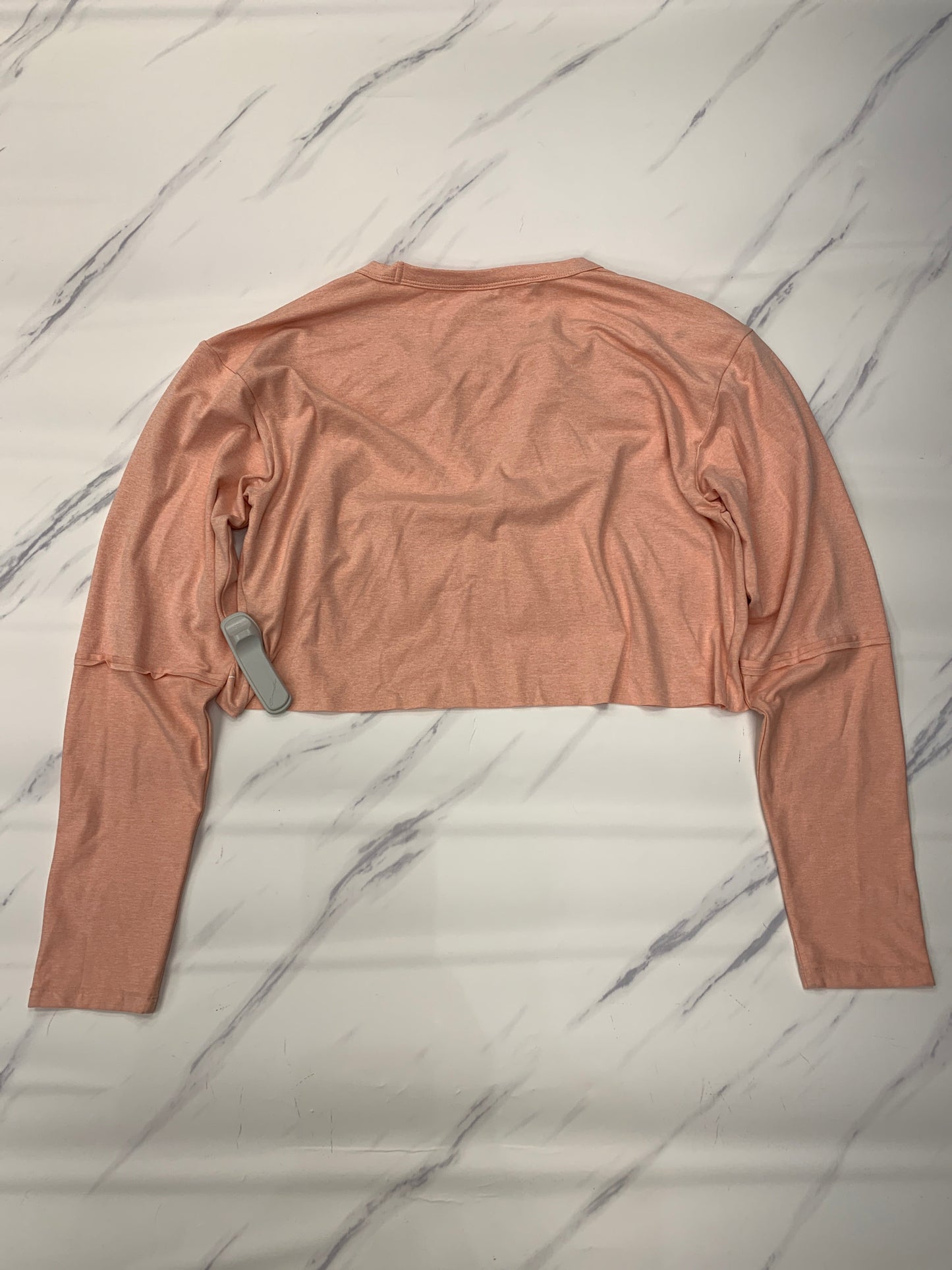 Athletic Top Long Sleeve Crewneck By Gym Shark In Peach, Size: L