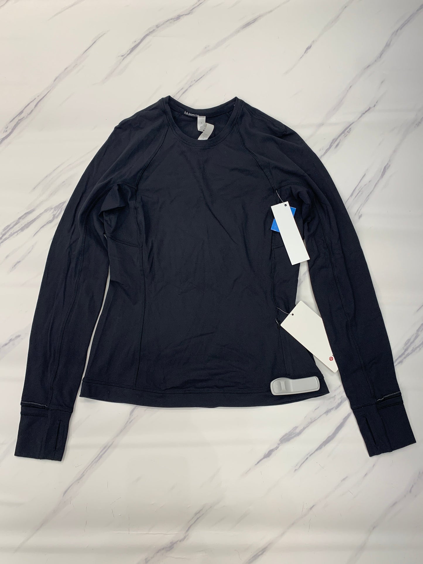 Athletic Top Long Sleeve Crewneck By Lululemon In Black, Size: 8