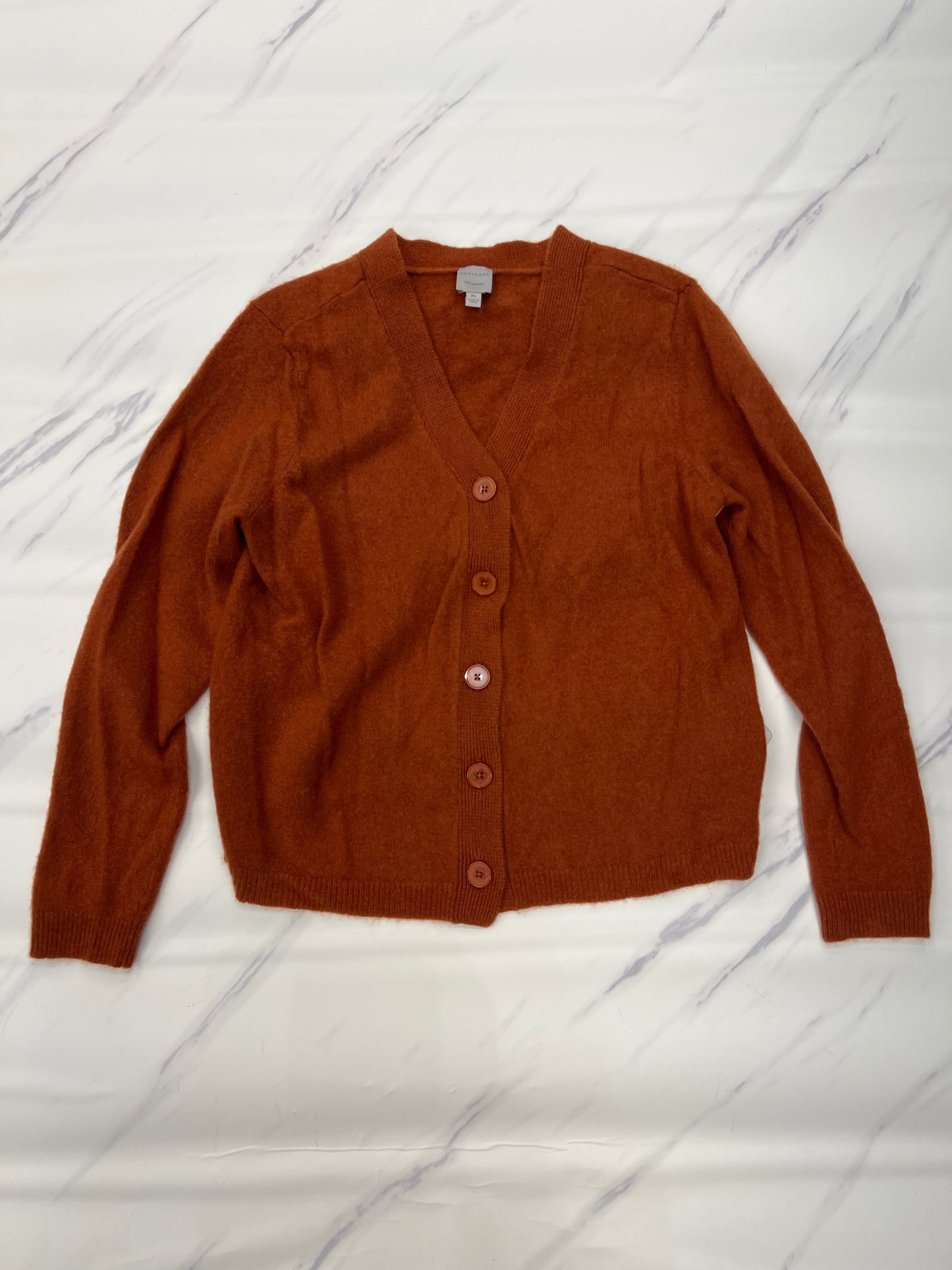 Sweater Cardigan Cashmere By Cma In Orange, Size: Xl