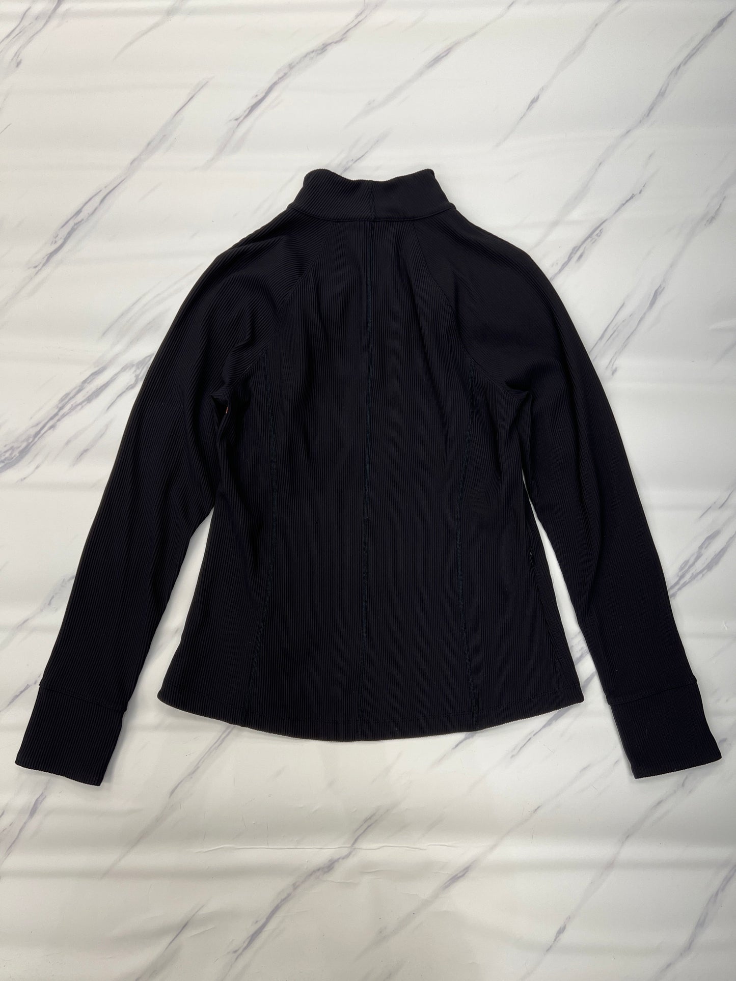 Athletic Top Long Sleeve Collar By Athleta In Black, Size: L