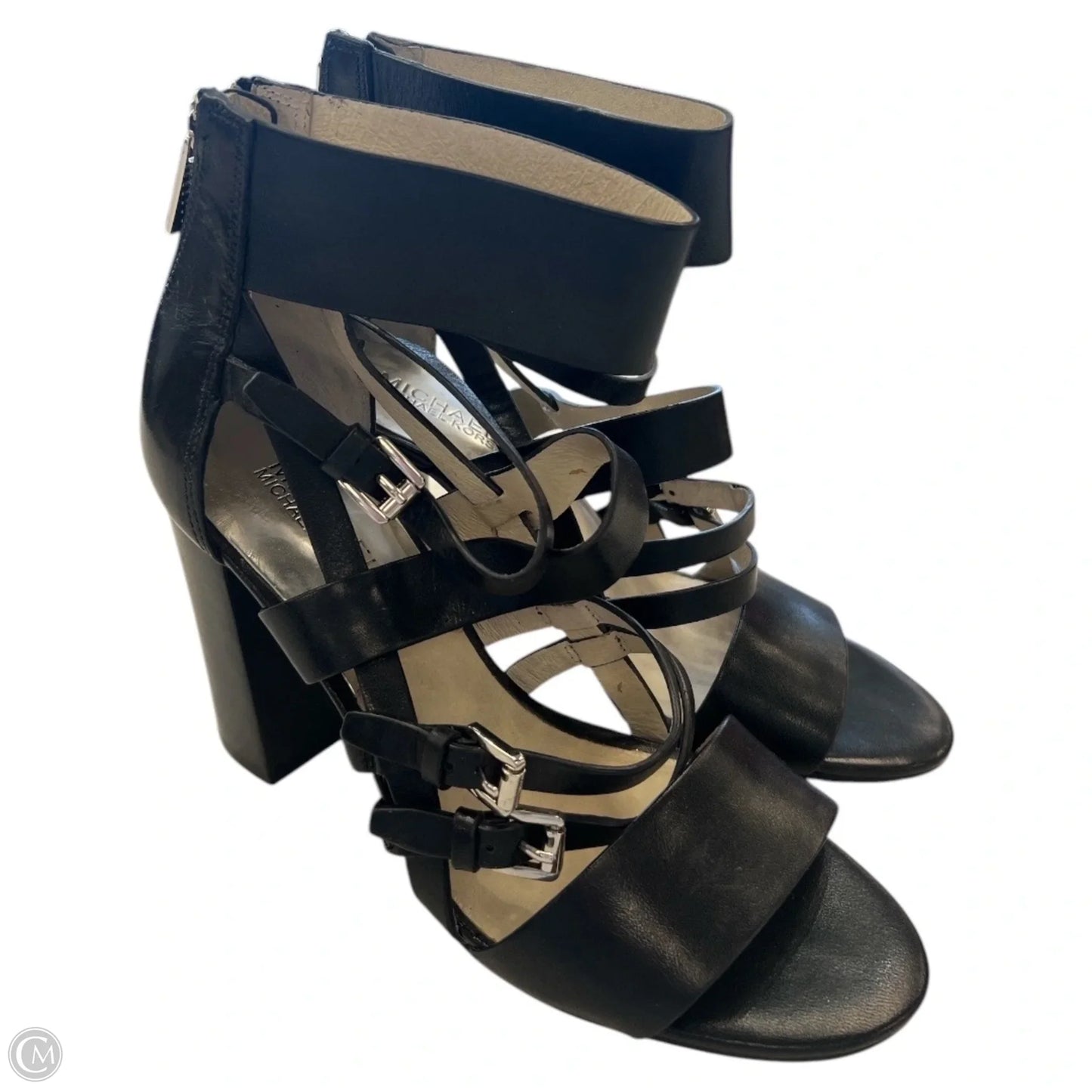 Sandals Heels Block By Michael By Michael Kors In Black, Size: 7