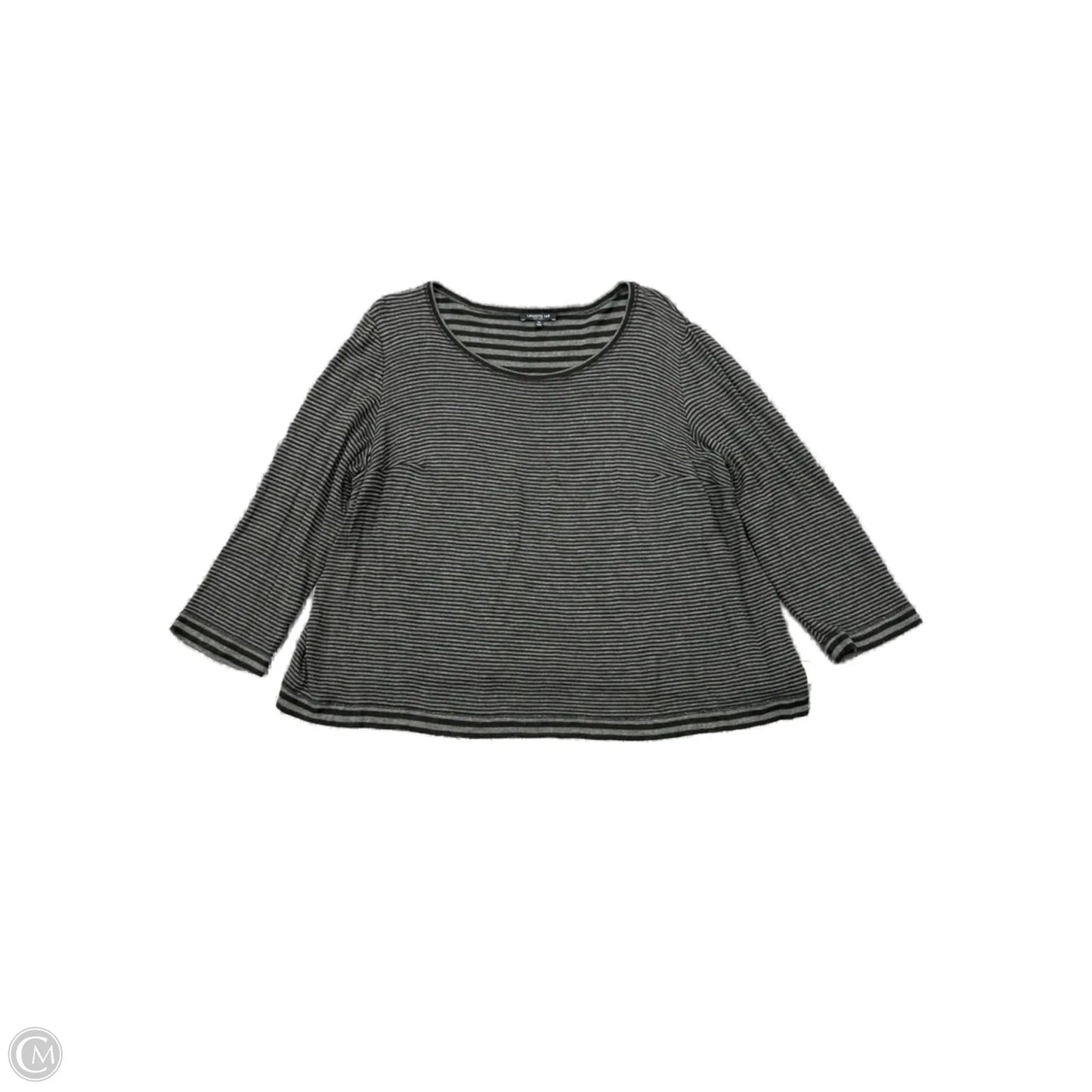 Top 3/4 Sleeve Designer By Lafayette 148 In Striped Pattern, Size: 1x