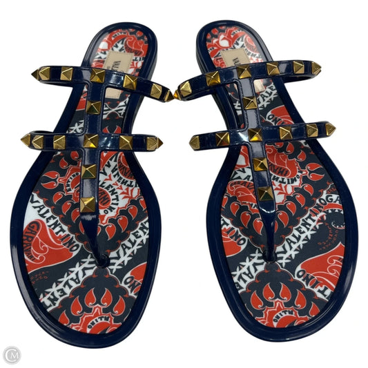 Sandals Luxury Designer By Valentino-garavani In Blue, Size: 8