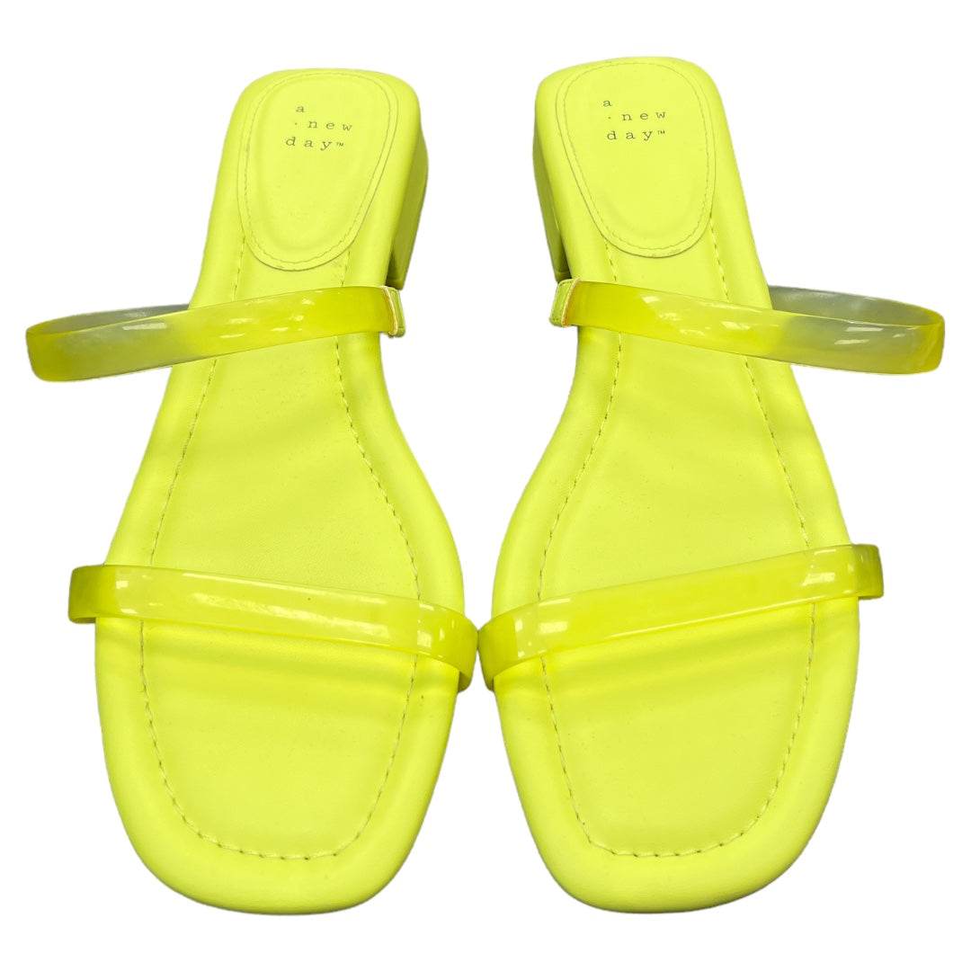 Yellow Sandals Flats A New Day, Size 10