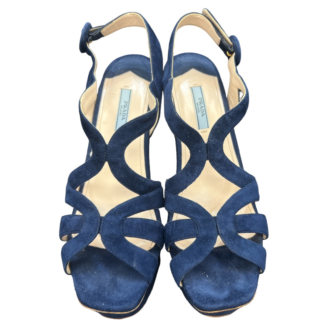 Blue Shoes Designer Prada, Size 10