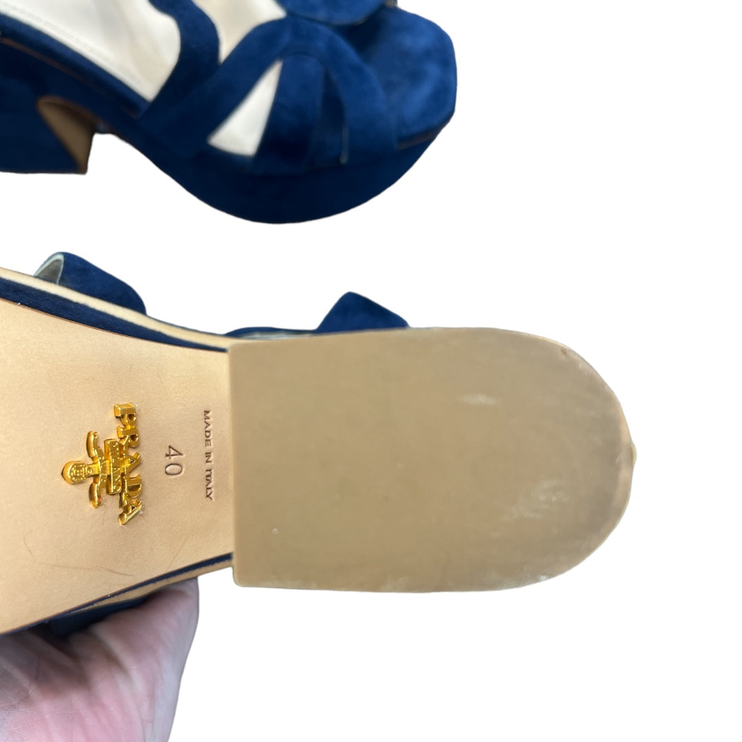 Blue Shoes Designer Prada, Size 10