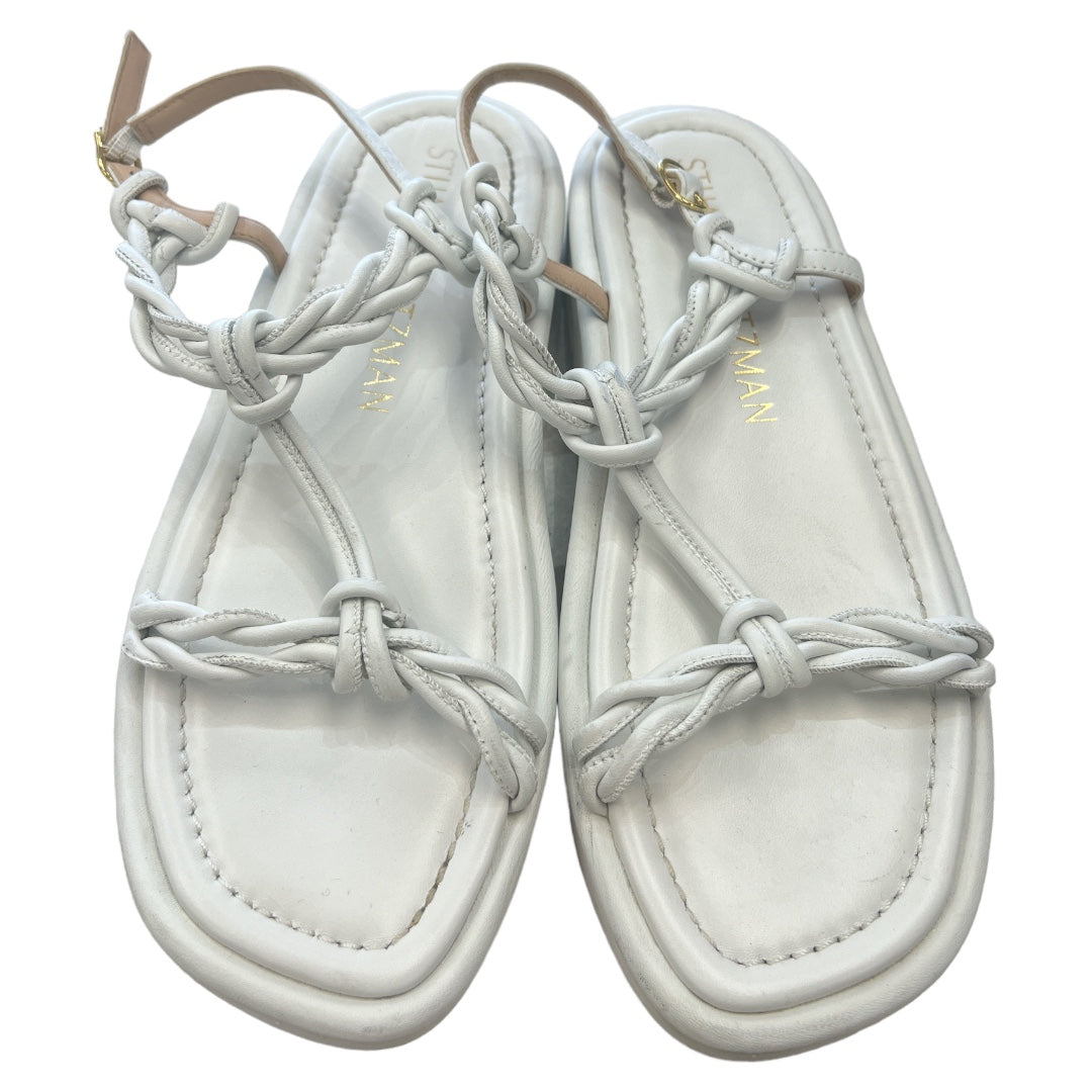 White Sandals Designer Stuart Weitzman, Size 8
