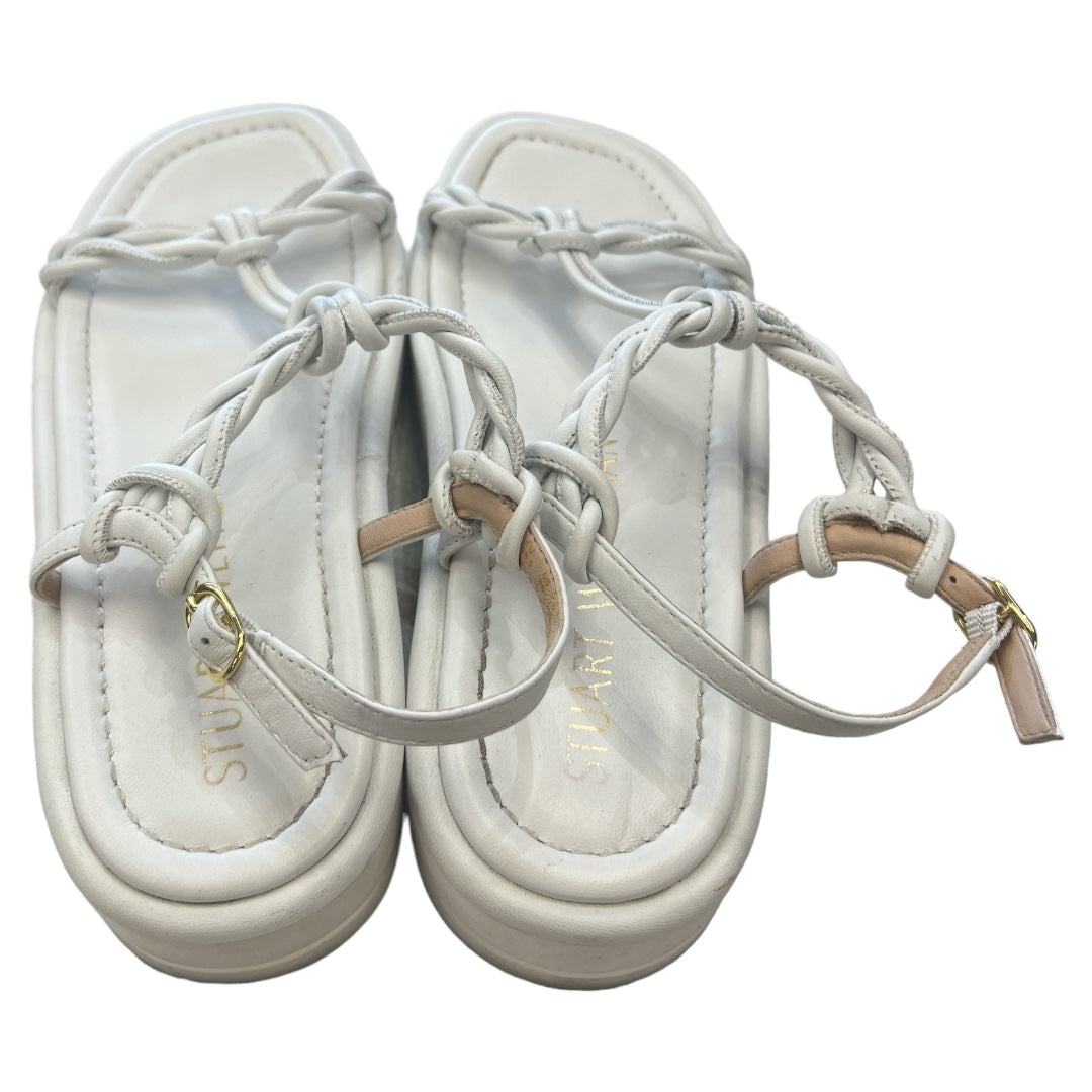 White Sandals Designer Stuart Weitzman, Size 8